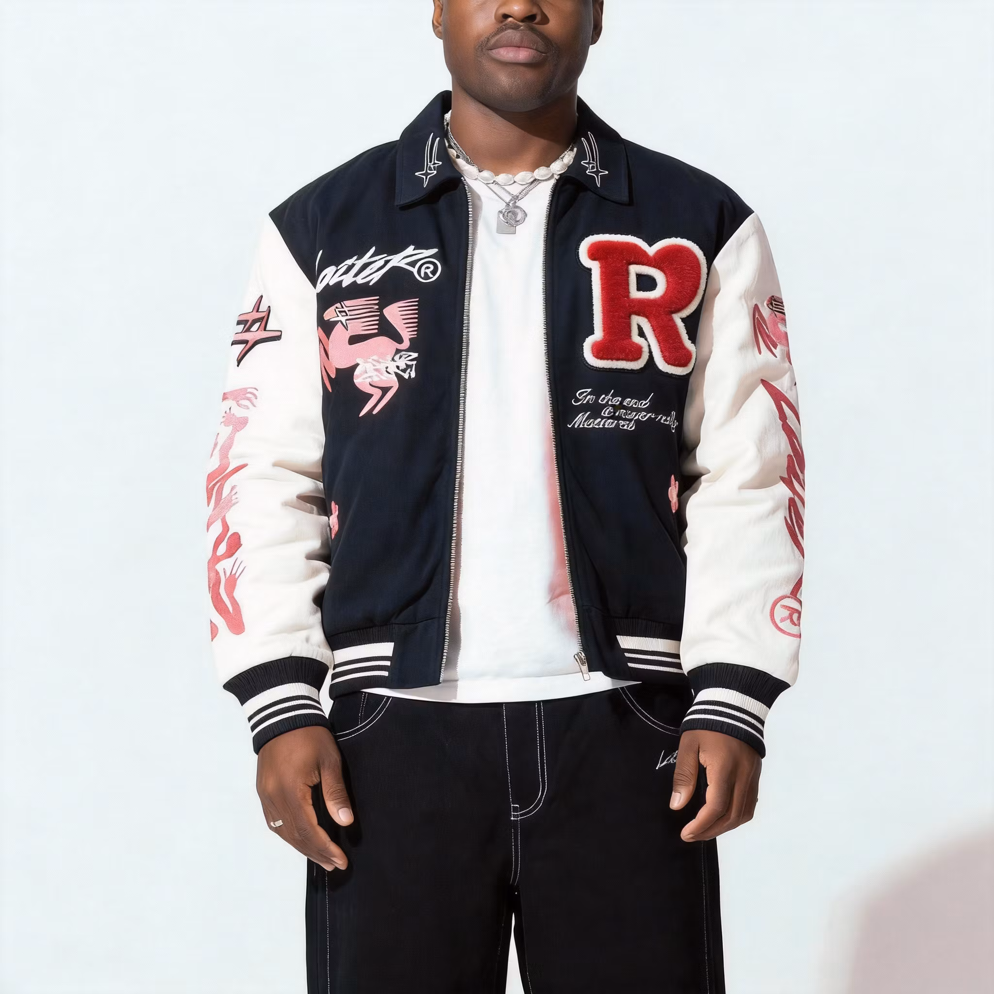 OEM Manufacturer Custom Patches Chenille Embroidery Fleece Homme Polyester Sleeves College Letterman Varsity Jacket for Men