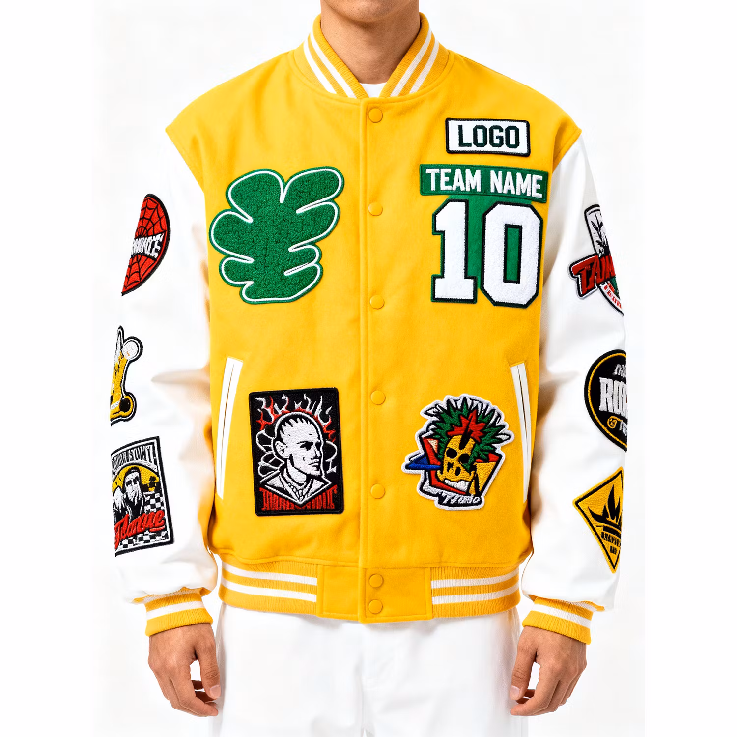 High Quality Thick Bomber Embroidery Jacket Custom Men's Varsity Winter Clothing Embroidery Letterman Hip Hop Style
