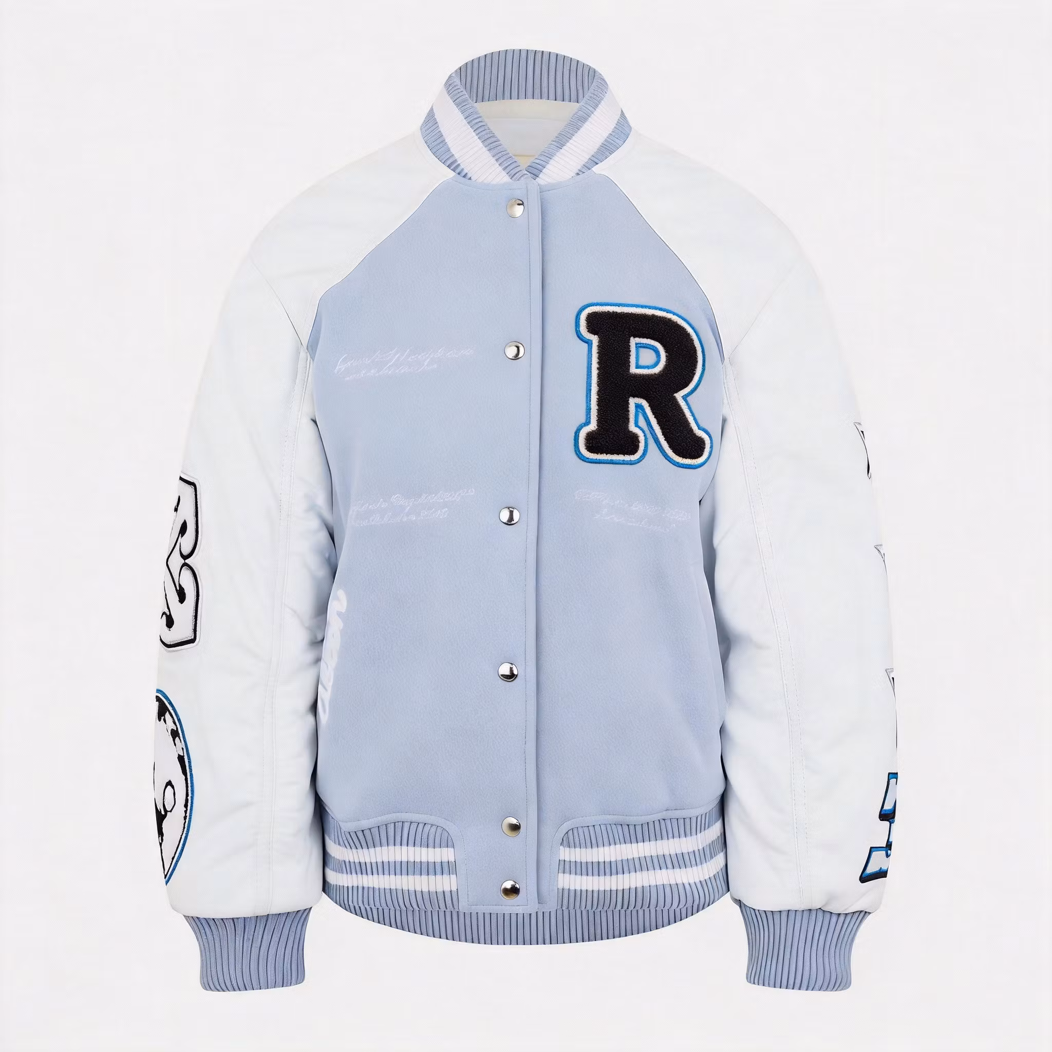 Varsity Jacket Letterman Chenille Embroidery Baseball University Streetwear Leather Sleeve Breathable Varsity Jacket for Men